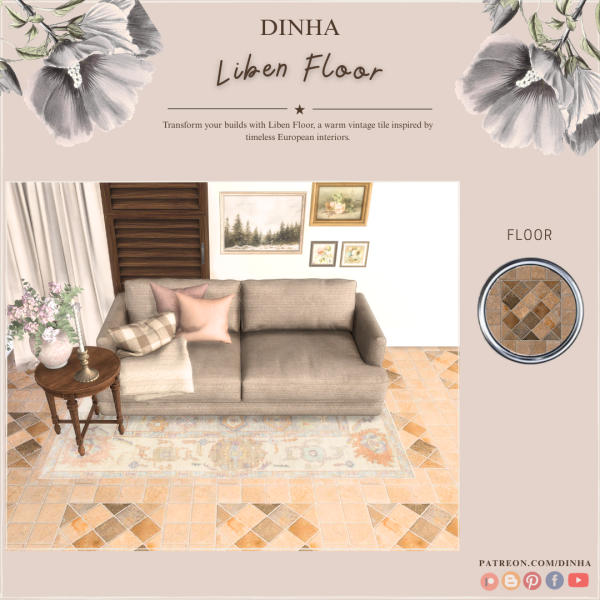 Alpha Liben Floor by dinhagamer - The Sims 4 Custom Content