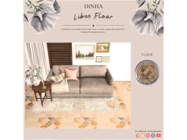 Alpha Liben Floor - The Sims 4 Custom Content