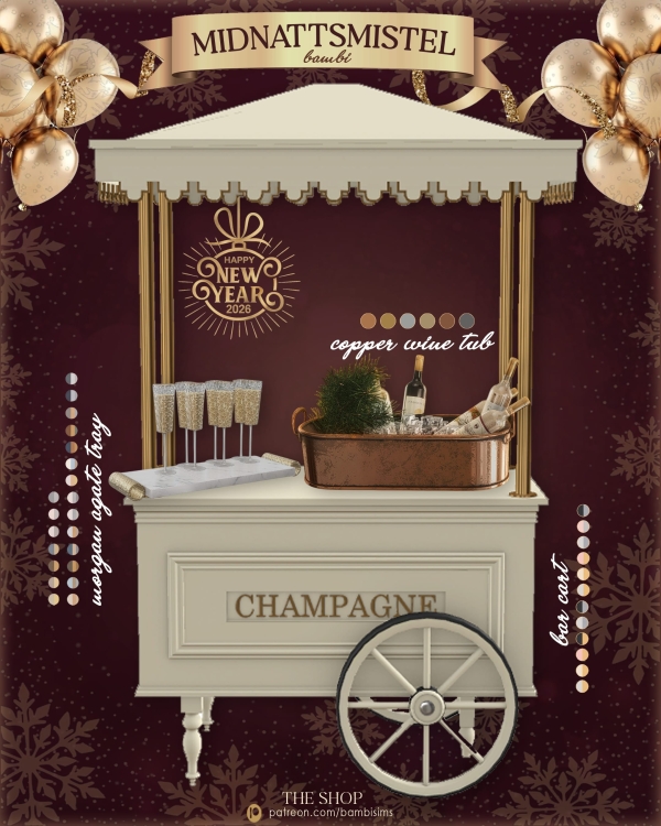 Alpha midnattsmistel ( new years set ) the shop by bambisims - The Sims 4 Custom Content