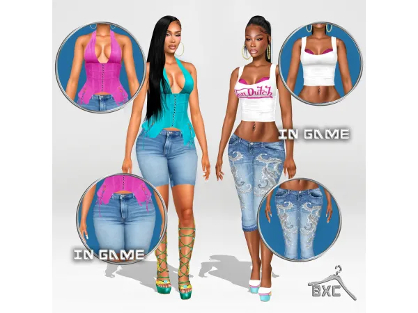 Alpha BADDIE Y2K SET by Baddiexsimmer - The Sims 4 Custom Content