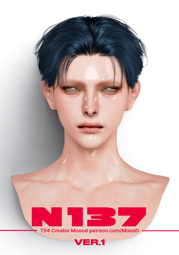 Alpha MoooD Hair N137 VER1 by simsfinds - The Sims 4 Custom Content