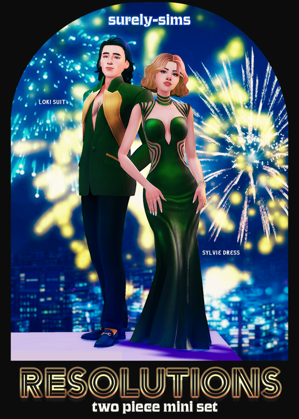 Maxis Match Resolutions a Two Piece NYE Mini Set by simsfinds - The Sims 4 Custom Content