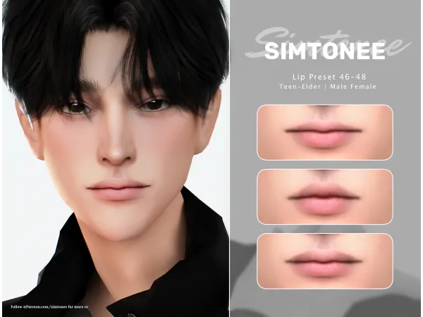 Mix Simtonee Lip Preset 46 48 - The Sims 4 Custom Content