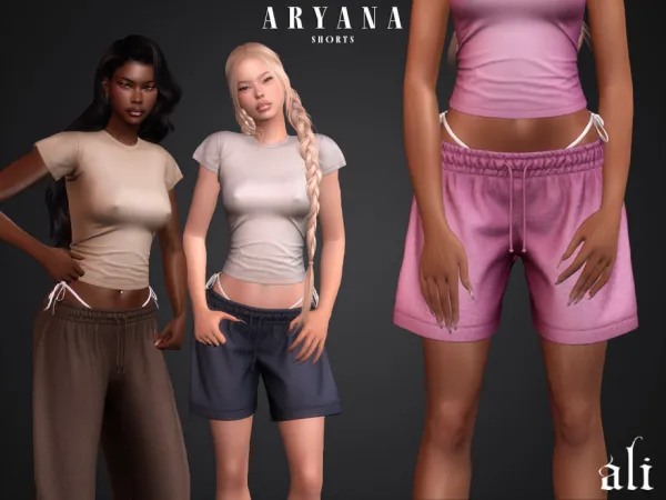 Mix ARYANA shorts by thesimsresource - The Sims 4 Custom Content