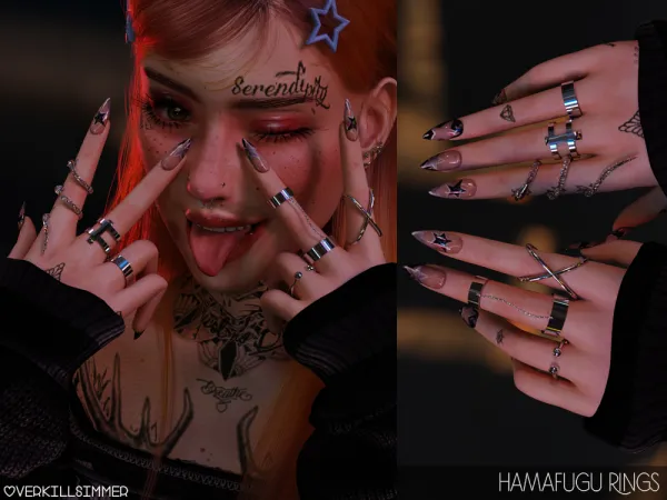 Alpha Hamafugu rings by overkillsimmer - The Sims 4 Custom Content