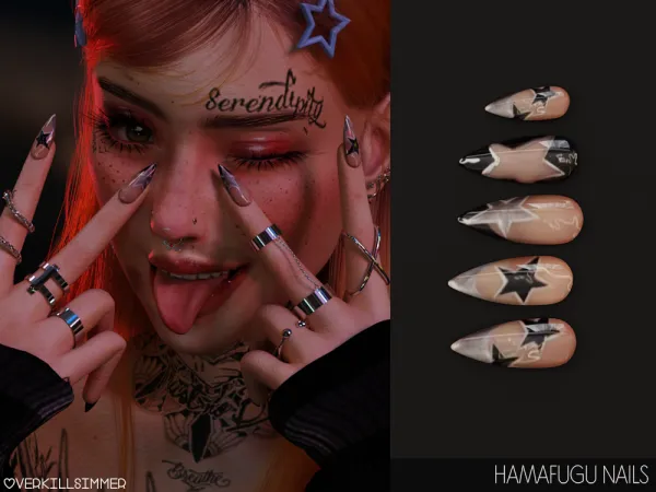 Alpha Hamafugu nails - The Sims 4 custom content