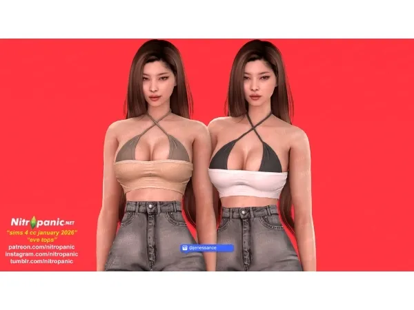 Alpha Nitropanic_Eve Tops - The Sims 4 Custom Content