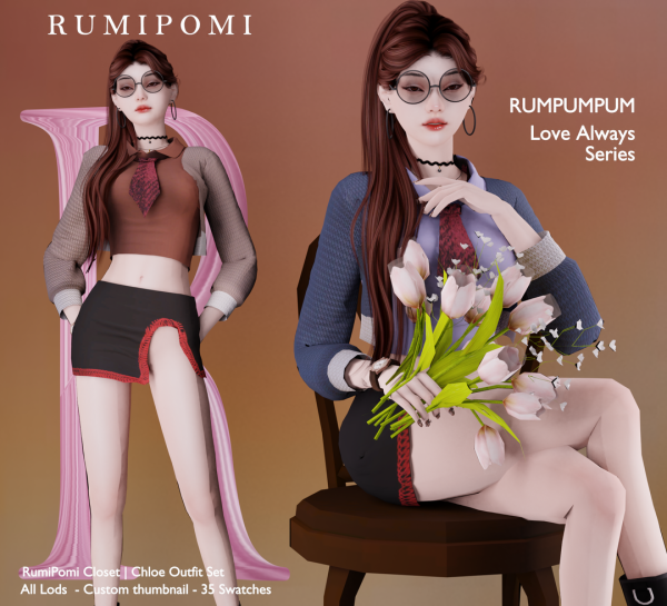 Alpha Rumpumpum_Chloe Set by rumi_pomi - The Sims 4 Custom Content