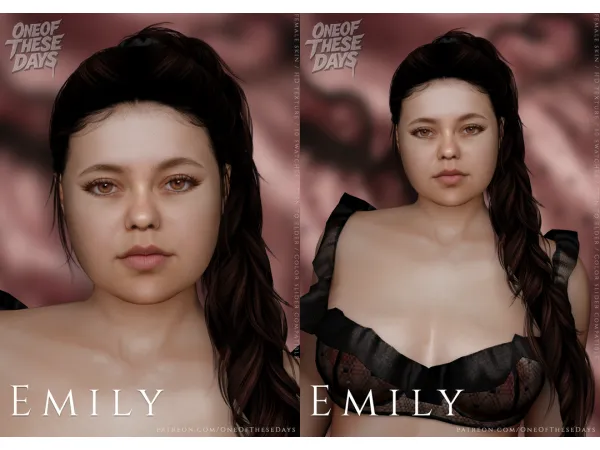 Alpha Emily SKIN SKINOVERLAY BODYSKIN ( nosemask blush lipstick) tray files - The Sims 4 Custom Content