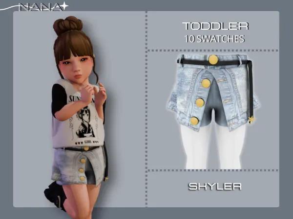 Maxis Match 7NANA (Skyler) Jeans Shorts - The Sims 4 custom content