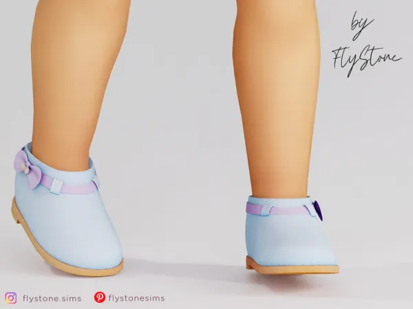 Maxis Match Toddler Leather Low Boots With A Suede Bow by FlyStone - The Sims 4 Custom Content