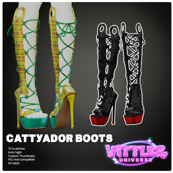 Alpha Cattyador Boots by simsfinds - The Sims 4 Custom Content