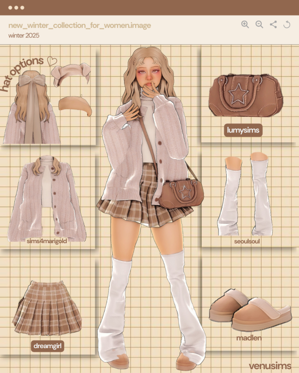 Mix winter lookbook 2 by simsfinds - The Sims 4 Custom Content