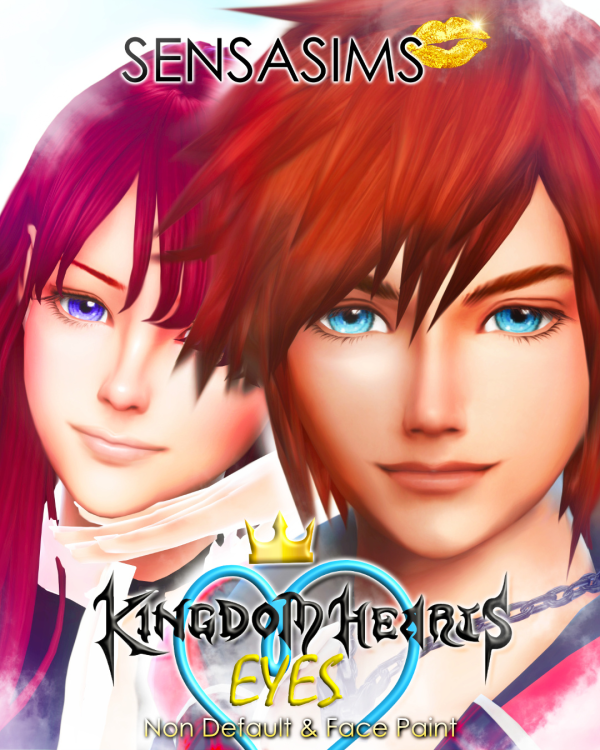 Maxis Match Sora's Eyes Kingdom Hearts FM KH Non Default Face Paint 42417097080335 by sensasims - The Sims 4 Custom Content
