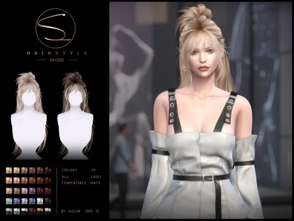 Alpha S CLUB_040126_Retro ponytail hairstyles Club by thesimsresource - The Sims 4 Custom Content