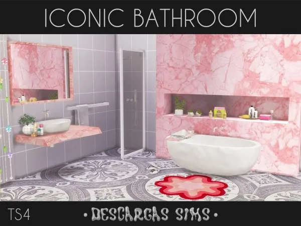 Alpha Iconic Bathroom - The Sims 4 Custom Content