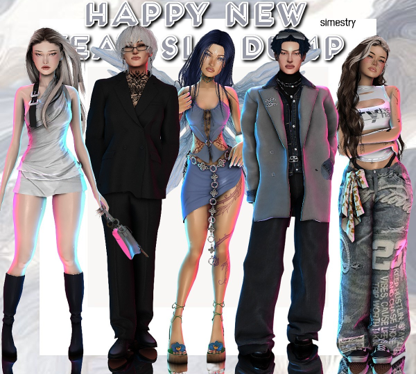 Alpha Happy New Year Sim Dump by simsfinds - The Sims 4 Custom Content