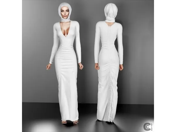 Ruched DeepV Bodycon Gown - cool_content_star
