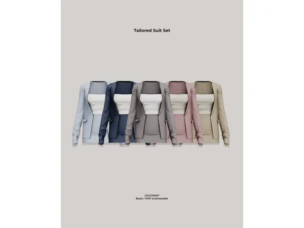 Alpha [cocomint] Tailored Suit Set - The Sims 4 Custom Content