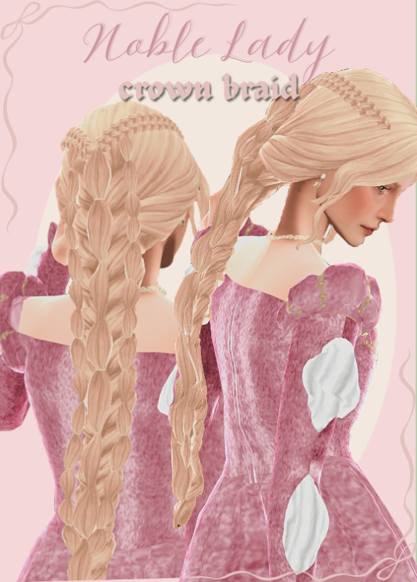 Maxis Match Noble Lady Crown Braid by simsfinds - The Sims 4 Custom Content