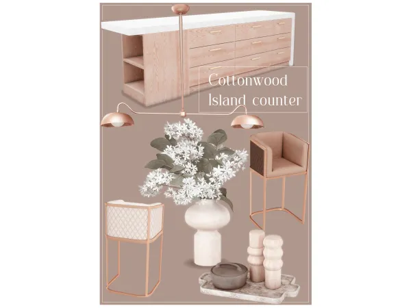 Cottonwood kitchen Island counter by Pinkboxdesign