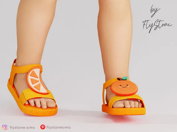 Maxis Match Toddler Sandals With Decorative Oranges by thesimsresource - The Sims 4 Custom Content