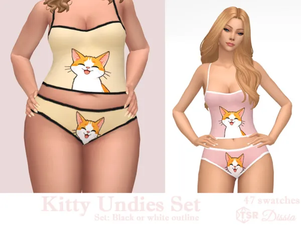 Maxis Match Kitty Undies Set by Dissia - The Sims 4 Custom Content