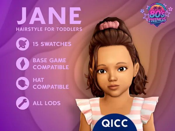 Maxis Match Jane Hair - The Sims 4 Custom Content