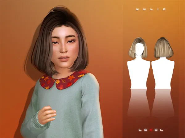 Alpha LEXEL Yulia child hairstyle - The Sims 4 Custom Content