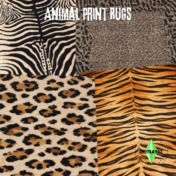 Mix Animal Print Rugs by simsfinds - The Sims 4 Custom Content