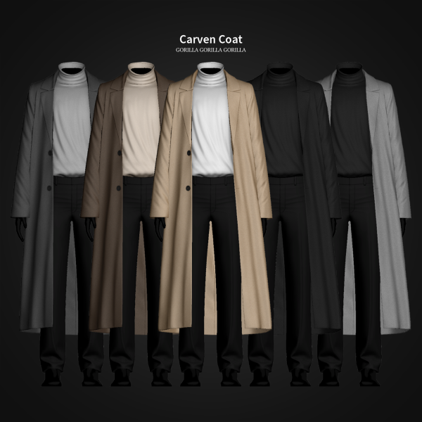 Alpha Carven Coat by simsfinds - The Sims 4 Custom Content