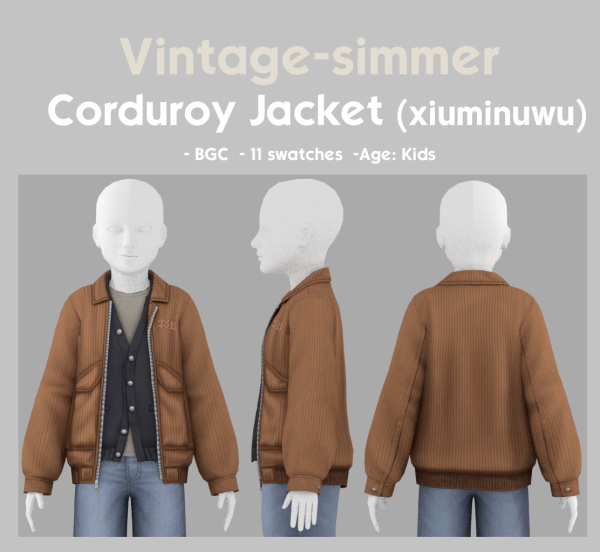 Maxis Match Corduroy Jacket simmer by simsfinds - The Sims 4 Custom Content