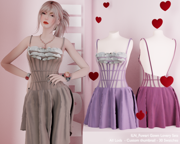 Alpha ILN Fuwari Dress by ilenes4 - The Sims 4 Custom Content