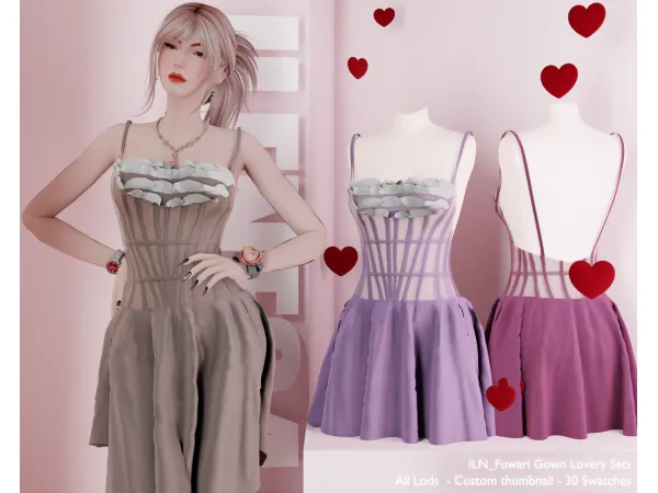Alpha ILN Fuwari Dress - The Sims 4 Custom Content
