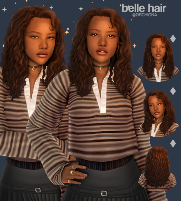 Maxis Match Belle Hair by simsfinds - The Sims 4 Custom Content