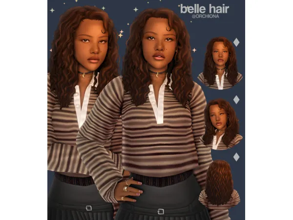 Maxis Match Belle Hair by orchiona_ - The Sims 4 Custom Content