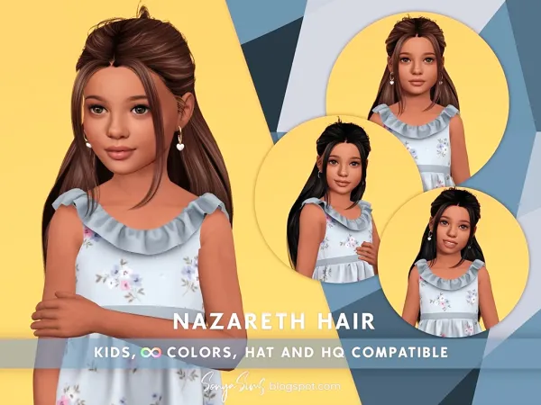 Alpha Nazareth Hair Kids - The Sims 4 Custom Content