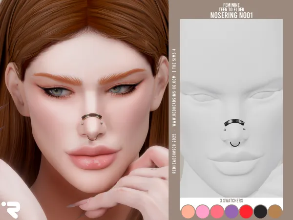 Alpha AF NOSERING N001 by redheadsims - The Sims 4 Custom Content