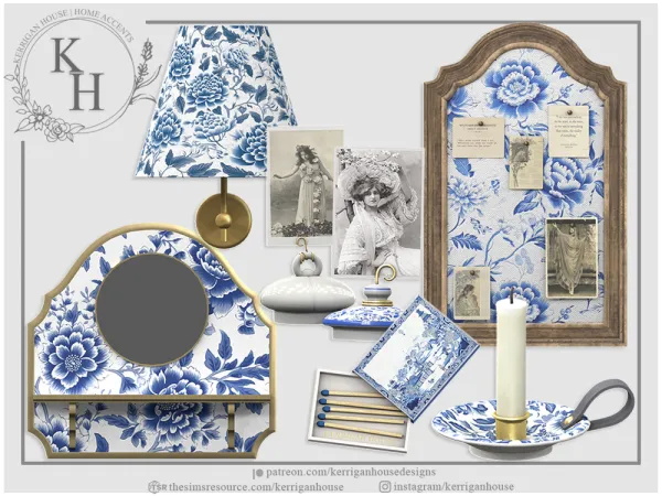 Alpha [khd] toile vanity decor by kerriganhouse - The Sims 4 Custom Content