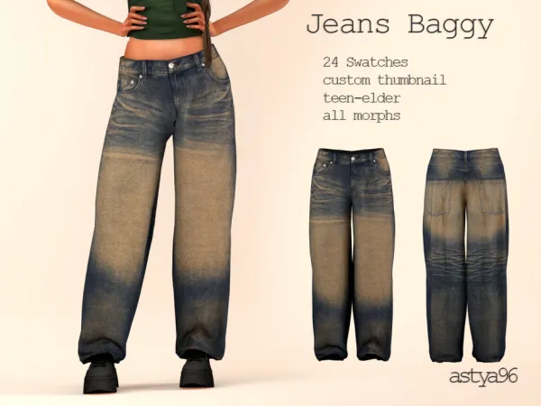 Alpha Jeans Baggy by thesimsresource - The Sims 4 Custom Content