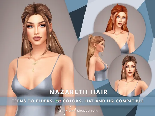 Alpha Nazareth Hair by sonyasims - The Sims 4 Custom Content