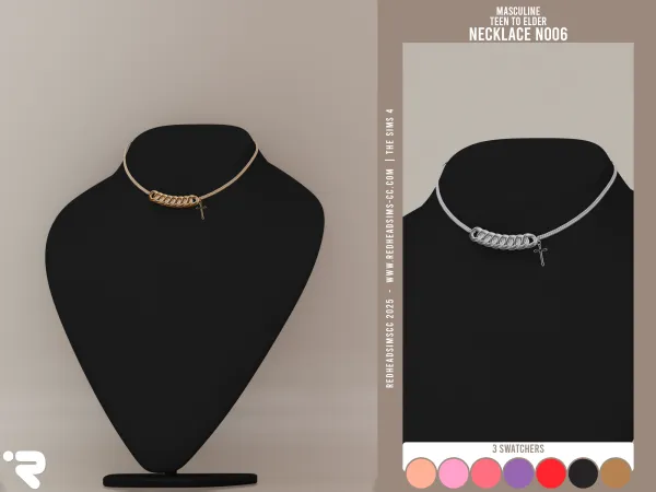 Alpha AM NECKLACE N006 by redheadsims - The Sims 4 custom content