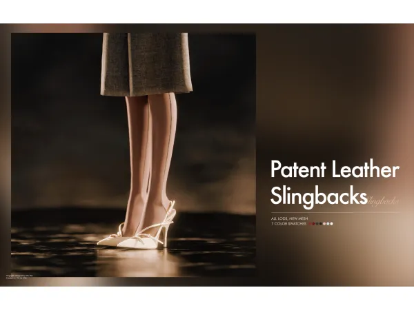 Alpha Patent Leather Slingbacks with Buckles by Chih - The Sims 4 Custom Content