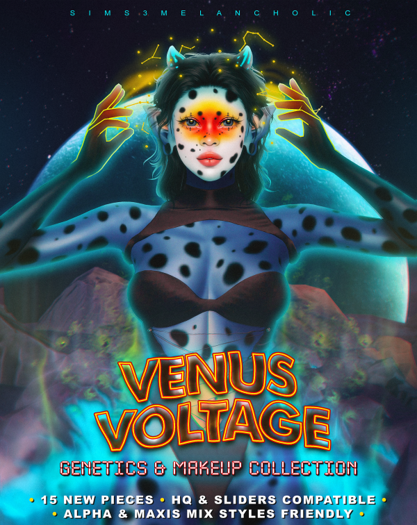Alpha VENUS VOLTAGE collection of genetics makeup by simsfinds - The Sims 4 Custom Content