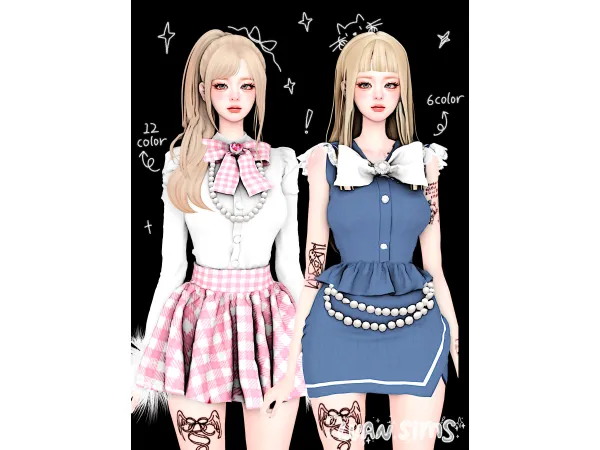 Mix [LVAN]Improved Barbie Mini Skirt A27u3001A28 - The Sims 4 Custom Content
