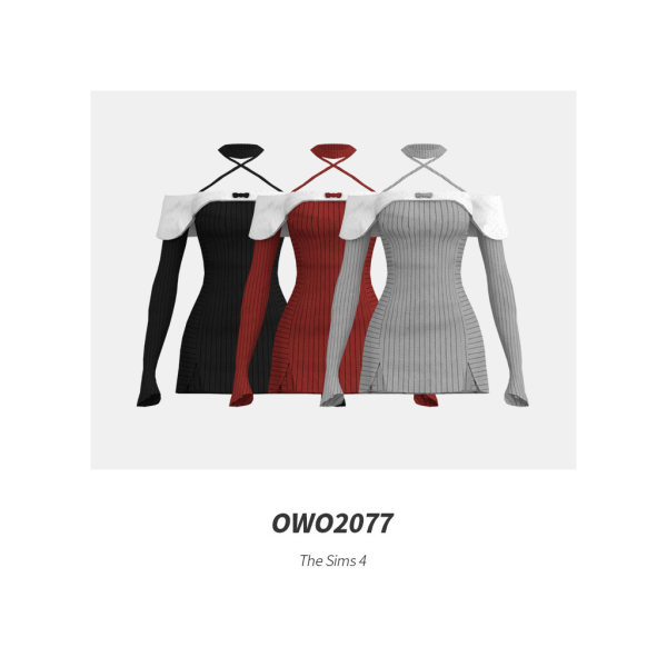 Maxis Match OWO2077 Sultry Knit Mini Dress by simsfinds - The Sims 4 Custom Content