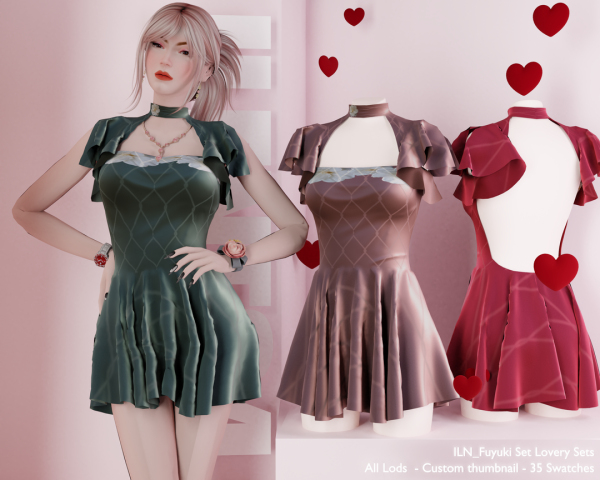Alpha ILN Fuyuki Dress by ilenes4 - The Sims 4 Custom Content