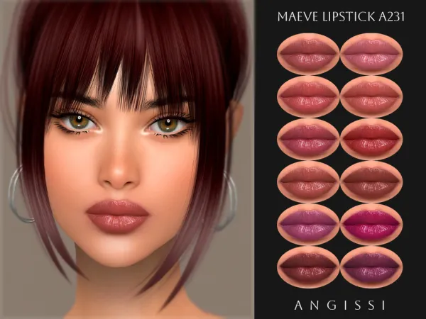 Alpha Maeve Lipstick A231 by ANGISSI - The Sims 4 Custom Content