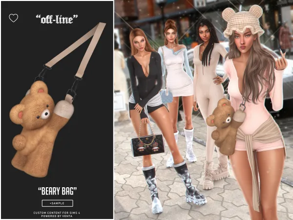 Alpha Beary Bag by bergdorfsims - The Sims 4 Custom Content