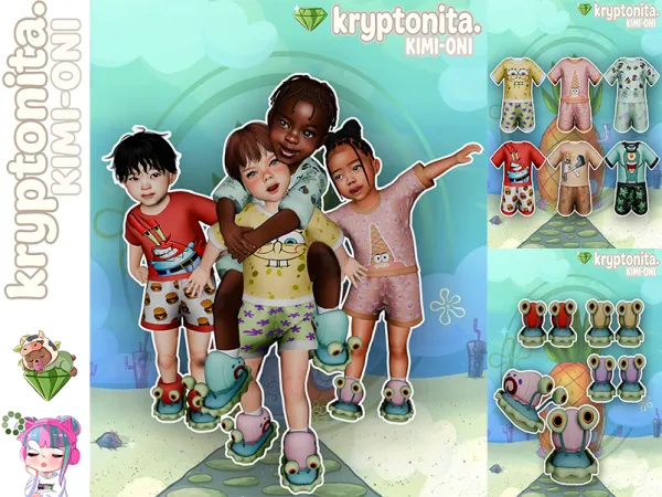 Mix Bob Esponja Toddler by kryptonita - The Sims 4 Custom Content